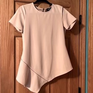 Asymmetrical zipper detailed shirt